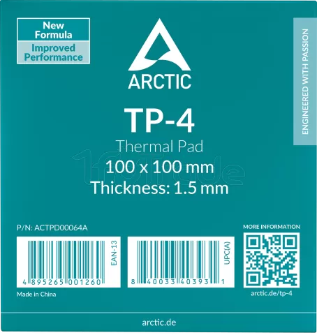 Photo de Pad thermique Arctic TP-4 100x100x1,5mm (Gris)