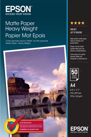 Photo de Papier Mat épais Epson 167g/m² - 50 feuilles A4