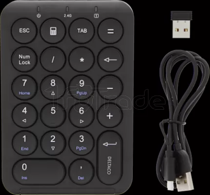 Photo de Pavé Numérique Deltaco sans fil  Rechargeable TB-125 (Noir)