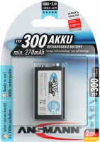 Photo de Pile rechargeable Ansmann maxE 9V 300mAh (6LR61)