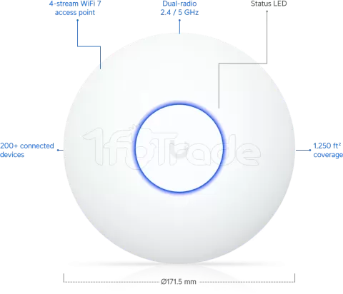 Photo de Point d'accès WiFi Ubiquiti UniFi U7-Lite BE5000 (Blanc)