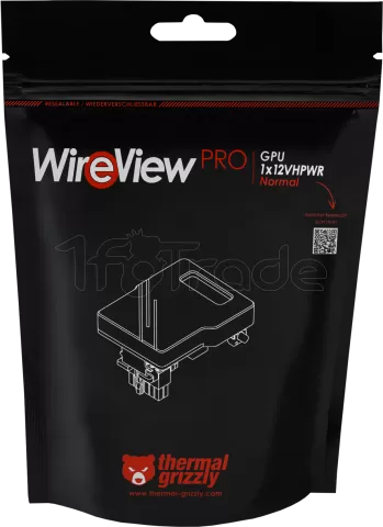 Photo de Prise 1x 12VHPWR Thermal Grizzly WireView Pro GPU Normal avec mesure de la consommation