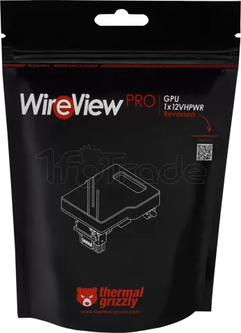 Photo de Prise 1x 12VHPWR Thermal Grizzly WireView Pro GPU Reverse avec mesure de la consommation