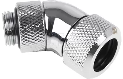Photo de Raccord à 45° à compression pour Tube Ø13mm - G1/4 Alphacool Eiszapfen (Argent)