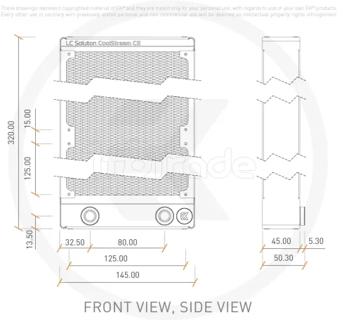 Photo de Radiateur pour watercooling Ekwb EK-CoolStream CE Dual 280mm (Noir)