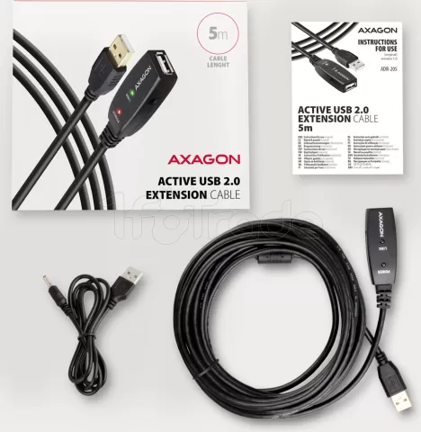 Photo de Rallonge USB 2.0 amplifiée Axagon ADR-205 M/F 5m