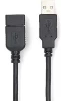Photo de Rallonge USB 2.0 Nedis M/F 1m (Noir)