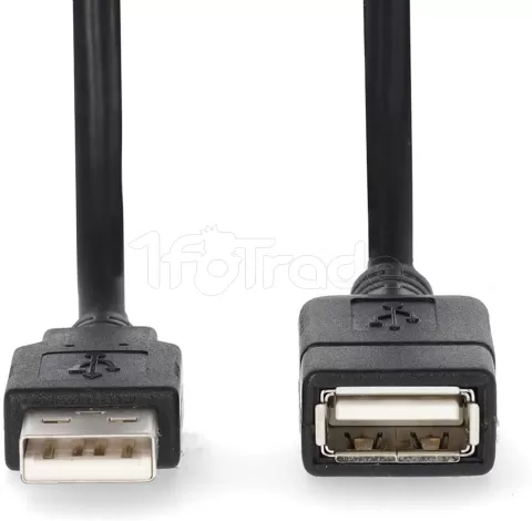 Photo de Rallonge USB 2.0 Nedis M/F 1m (Noir)