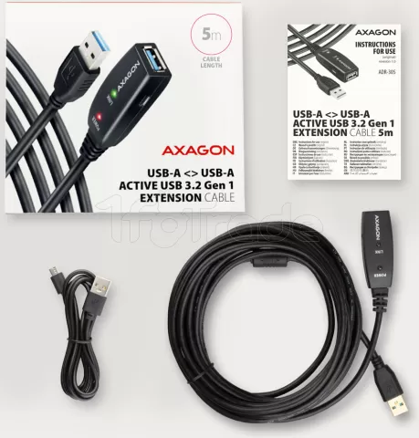 Photo de Rallonge USB 3.0 amplifiée Axagon ADR-305 M/F 5m