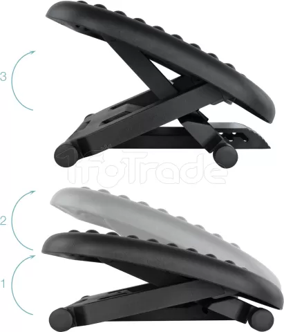 Photo de Repose-pieds réglable en hauteur et en inclinaison Tooq TQFR0603-B (Noir)