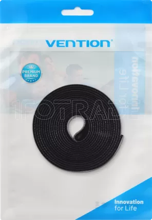 Photo de Rouleau Organisateur de câbles Vention 11mmx1m avec Velcro (Noir)