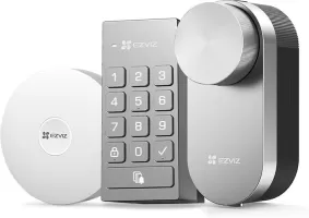 Photo de Serrure connectée Ezviz DL01 Pro avec Hub et Clavier (Argent)