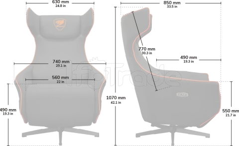 Photo de Sofa Cougar Magus (Noir/Orange)