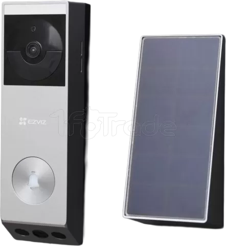 Photo de Sonnette connectée Ezviz EP3x Pro avec panneau solaire (Gris)