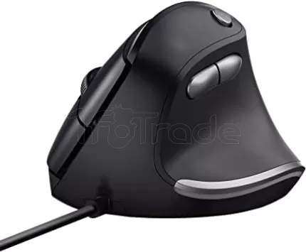 Photo de Souris filaire ergonomique Trust Verticale pour droitier Bayo (Noir)