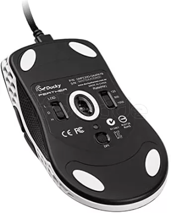 Photo de Souris filaire Gamer Ducky Feather Omron RGB (Noir/Blanc)