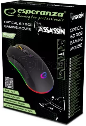 Photo de Souris filaire Gamer Esperanza Assasin RGB (Noir)