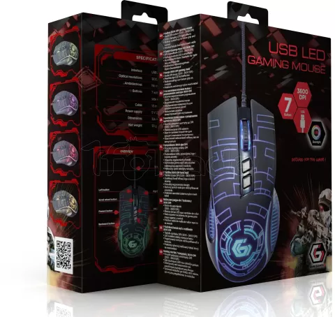 Photo de Souris filaire Gamer Gembird RGB (Noir)