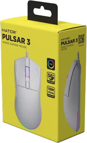 Photo de Souris filaire Gamer Hator Pulsar 3 RGB (Blanc)