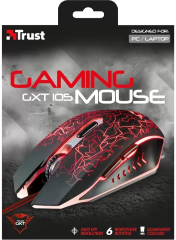 Souris filaire Gamer Trust GXT 105 Izza (Noir) pour professionnel, 1fotrade  Grossiste informatique