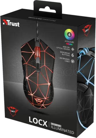 Photo de Souris filaire Gamer Trust GXT133 Locx RGB (Noir)