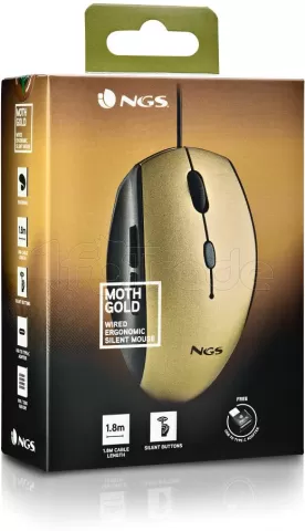 Photo de Souris filaire NGS Moth (Noir/Or)