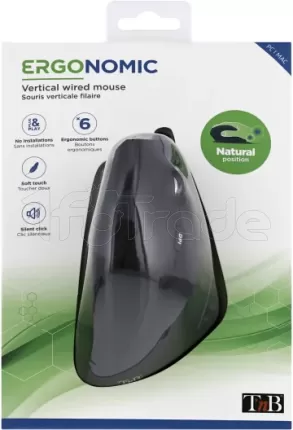 Photo de Souris filaire T'nB Ergo verticale pour droitier (Noir)