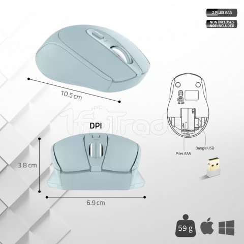 Photo de Souris sans fil Advance Feel (Bleu)