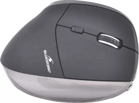 Photo de Souris sans fil Bluestork Ergonomic Mouse pour droitier (Noir)