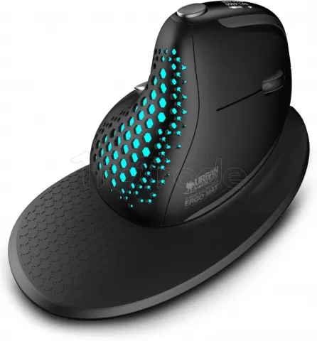 Photo de Souris sans fil Bluetooth ergonomique Urban Factory Ergo Max RGB pour Droitier(Noir)