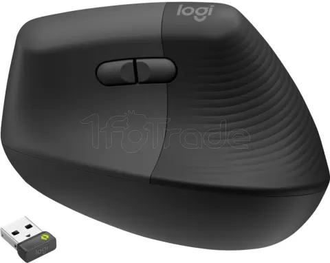 Photo de Souris sans fil Bluetooth ergonomique verticale Logitech Lift Business pour droitier (Noir)