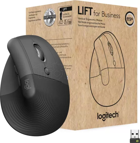 Photo de Souris sans fil Bluetooth ergonomique verticale Logitech Lift Business pour droitier (Noir)