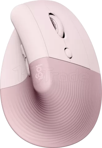 Photo de Souris sans fil Bluetooth ergonomique verticale Logitech Lift pour droitier (Rose)