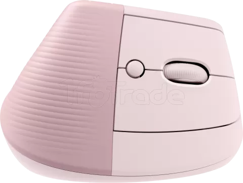 Photo de Souris sans fil Bluetooth ergonomique verticale Logitech Lift pour droitier (Rose)