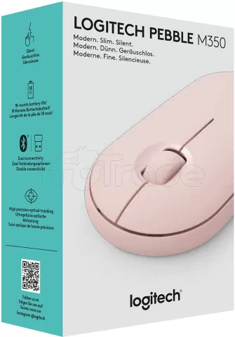 Photo de Souris sans fil Bluetooth Logitech Pebble M350 (Rose)