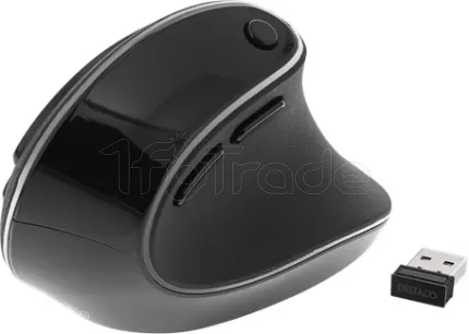 Photo de Souris sans fil ergonomique Deltaco Office Silent Clicks 320 pour droitier (Noir)