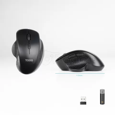 Photo de Souris sans fil ergonomique Tooq TQMWG-1105-B (Noir)