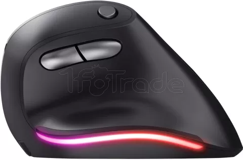 Photo de Souris sans fil ergonomique Trust Verticale pour droitier Bayo (Noir)