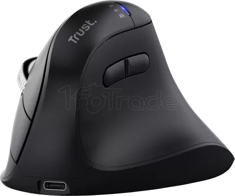 Photo de Souris sans fil ergonomique Trust Vyran (Noir)