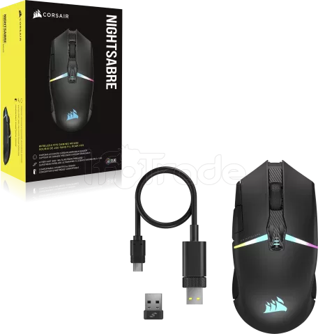 Photo de Souris sans fil Gamer Corsair NightSabre RGB (Noir)