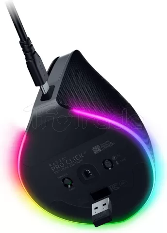 Photo de Souris sans fil Gamer ergonomique Razer Pro Click V2 Vertical RGB (Noir)
