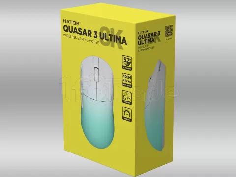 Photo de Souris sans fil Gamer Hator Quasar 3 Ultima 8K (Blanc-vert)