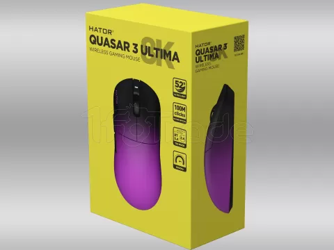 Photo de Souris sans fil Gamer Hator Quasar 3 Ultima 8K (Noir-Violet)