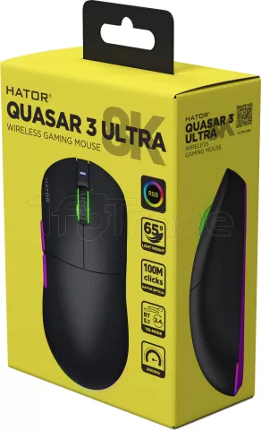 Photo de Souris sans fil Gamer Hator Quasar 3 Ultra RGB (Noir)