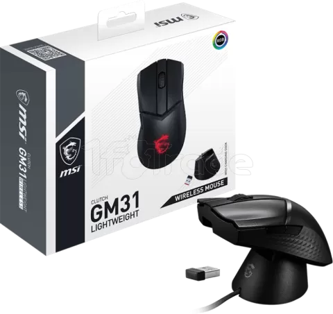 Photo de Souris sans fil Gamer MSI Clutch GM31 Lightweight RGB (Noir)