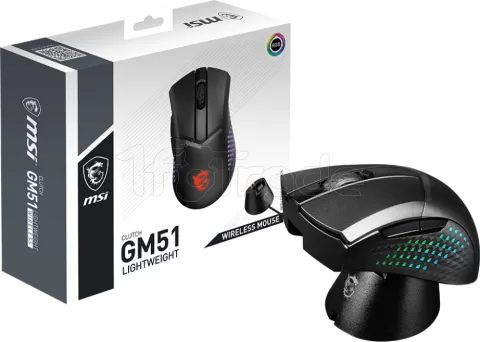 Photo de Souris sans fil Gamer MSI Clutch GM51 Lightweight RGB (Noir)