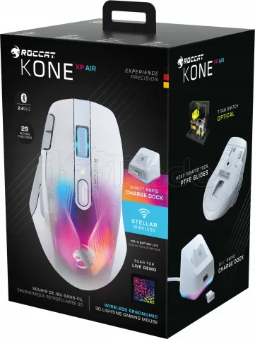 Photo de Souris sans fil Gamer Roccat Kone XP Air RGB (Blanc)