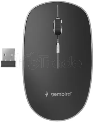 Photo de Souris sans fil Gembird Silencieuse (Noir)