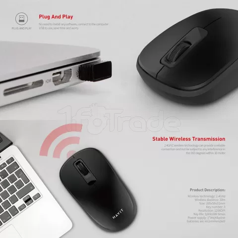 Souris sans fil Havit MS626GT (Noir)