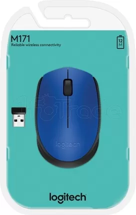 Photo de Souris sans fil Logitech Cordless Laser M171 (Noir/Bleu)